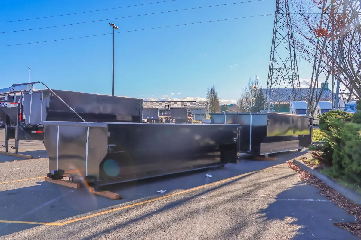 Roll-off dumpster ready for waste disposal at job site for Roll Off Dumpster Rental in Gahanna